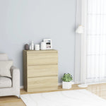 HKH Cómoda de Madera Procesada con 3 Cajones 60 x 35 x 76 cm - Roble Sonoma