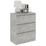 HKH Aparador de Madera Procesada con 3 Cajones 60 X 35 X 76 Cm - Gris Cemento