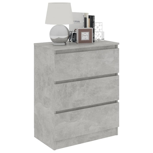 HKH Aparador de Madera Procesada con 3 Cajones 60 X 35 X 76 Cm - Gris Cemento