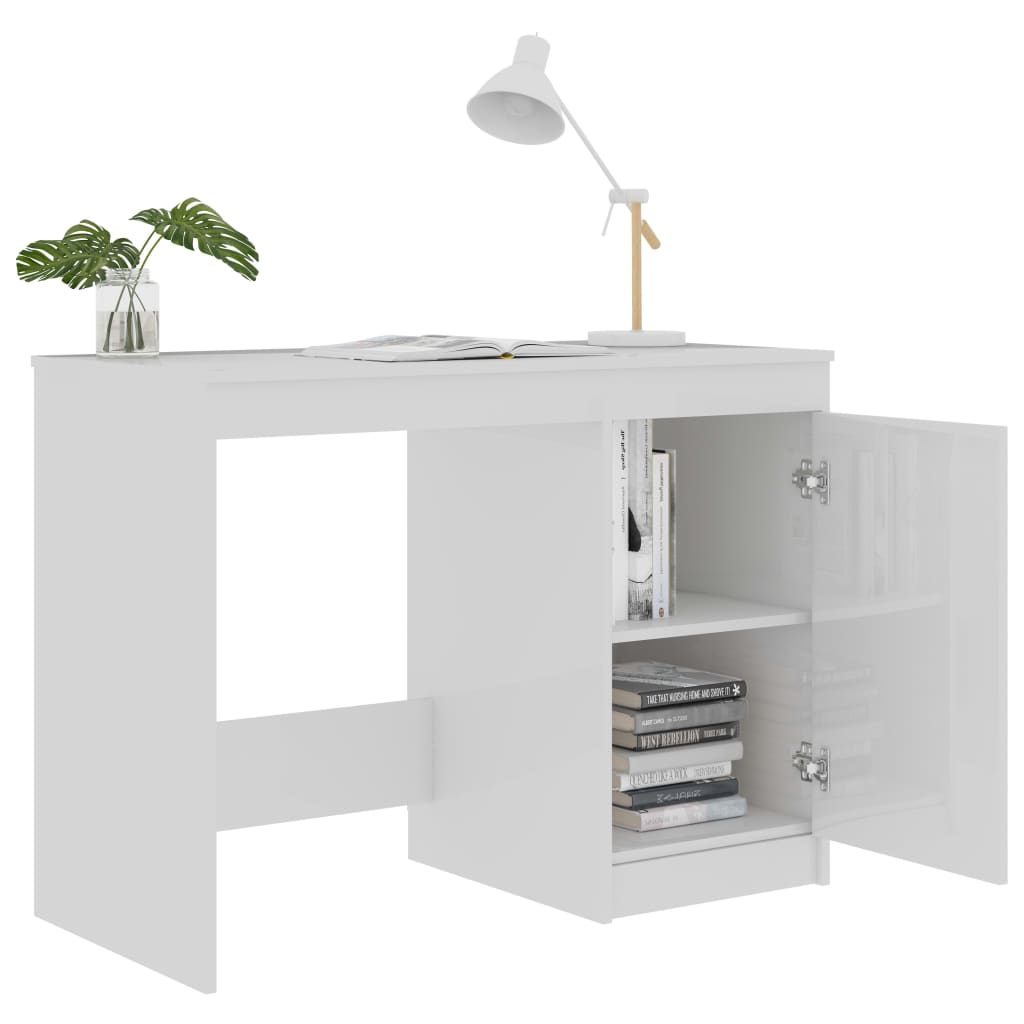 HKH Escritorio Derivados de Madera Brillante - Blanco
