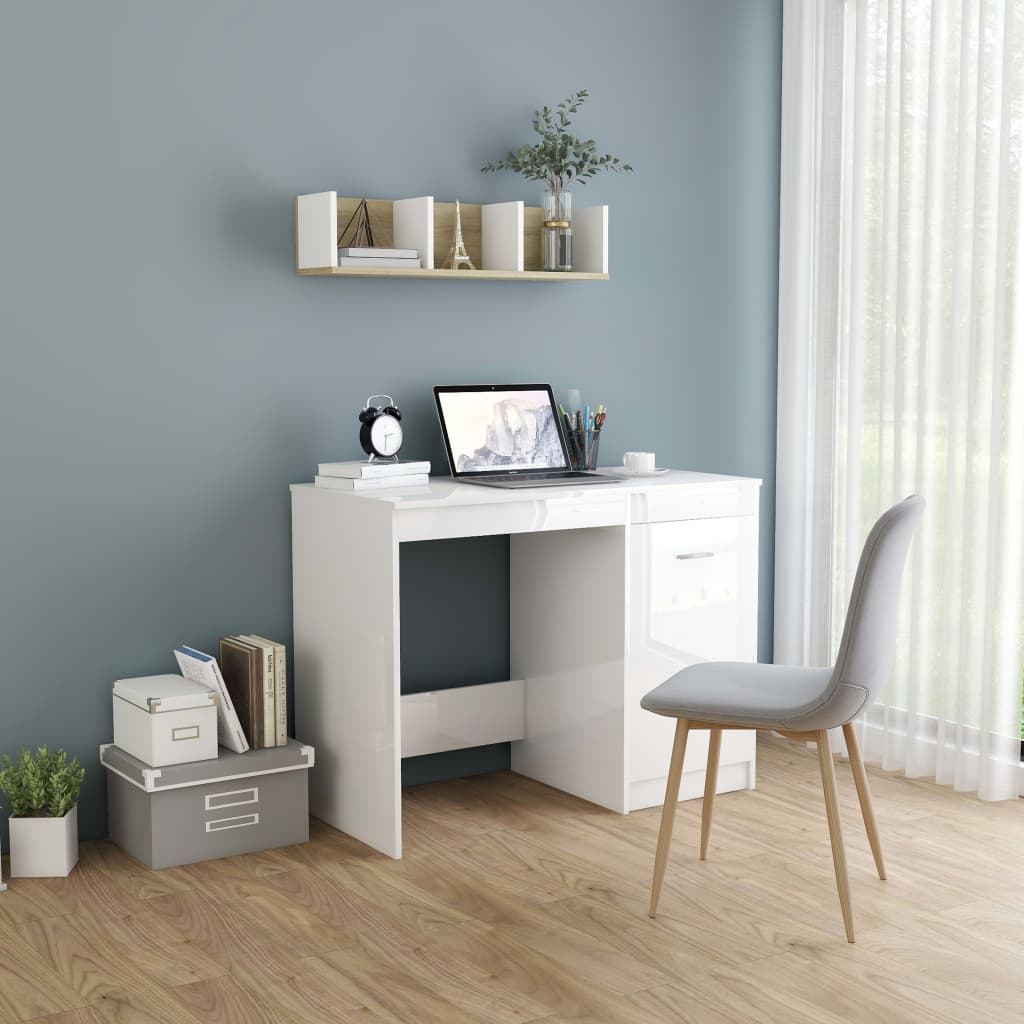 HKH Escritorio Derivados de Madera Brillante - Blanco