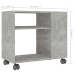 HKH Mesa Auxiliar Gris Cemento de Madera Procesada