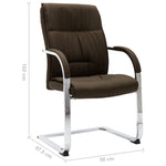 Silla de oficina HKH Cantilever de tela - Marrón