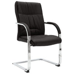 Silla de oficina cantilever HKH de piel sintética - Negro