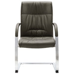 HKH Silla de Oficina Cantilever de Piel Sintética - Gris