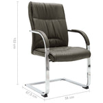 HKH Silla de Oficina Cantilever de Piel Sintética - Gris
