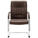 Silla de oficina HKH Cantilever de piel sintética - Marrón