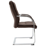 Silla de oficina HKH Cantilever de piel sintética - Marrón