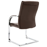 Silla de oficina HKH Cantilever de piel sintética - Marrón