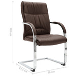 Silla de oficina HKH Cantilever de piel sintética - Marrón