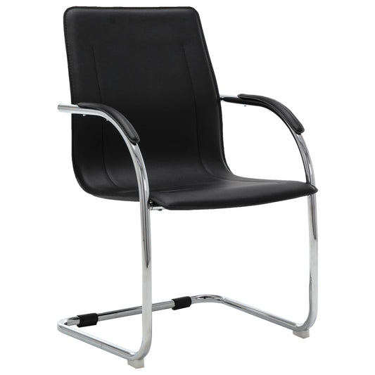 HKH Cadeira de Escritório Cantilever em Couro Artificial - Preto