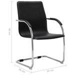 Silla de oficina cantilever HKH de piel sintética - Negro