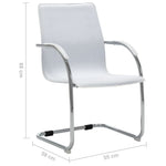 HKH Silla de Oficina Cantilever de Piel Sintética - Blanco