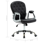 Silla de Oficina Giratoria HKH de Piel Sintética - Negra
