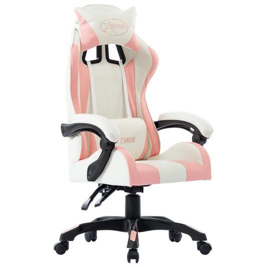 HKH Cadeira Estilo Corrida em Couro Artificial - Rosa
