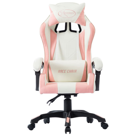 HKH Cadeira Estilo Corrida em Couro Artificial - Rosa
