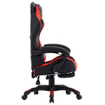 HKH Cadeira Estilo Corrida com Apoio Pés em Couro Artificial - Vermelho/Preto