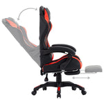 HKH Cadeira Estilo Corrida com Apoio Pés em Couro Artificial - Vermelho/Preto