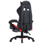 HKH Cadeira Estilo Corrida com Apoio Pés em Couro Artificial - Vermelho/Preto