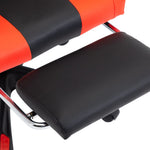 HKH Cadeira Estilo Corrida com Apoio Pés em Couro Artificial - Vermelho/Preto