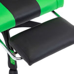 HKH Cadeira Estilo Corrida com Apoio Pés em Couro Artificial verde/Preto