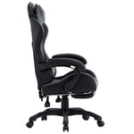 HKH Cadeira Estilo Corrida com Apoio Pés em Couro Artificial - Cinzento/Preto