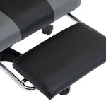 HKH Cadeira Estilo Corrida com Apoio Pés em Couro Artificial - Cinzento/Preto