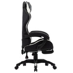 HKH Cadeira Estilo Corrida com Apoio Pés em Couro Artificial - Branco/Preto