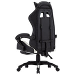 HKH Cadeira Estilo Corrida com Apoio Pés em Couro Artificial - Branco/Preto
