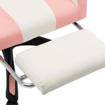 HKH Cadeira Estilo Corrida com Apoio Pés em Couro Artificial - Rosa/Branco