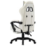 HKH Cadeira Estilo Corrida com Apoio Pés em Couro Artificial - Preto/- Branco