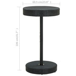 HKH Mesa de Jardim 60, Vime Pe - Preto