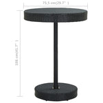 HKH Mesa de Jardim 75, Vime Pe - Preto