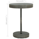 HKH Mesa de Jardim 75, Vime Pe - Cinzento