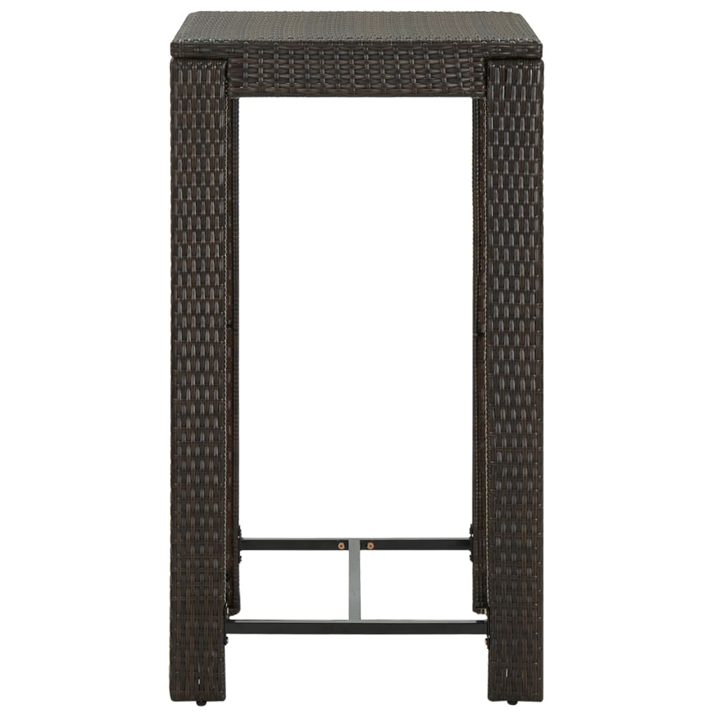 HKH Mesa de Bar para Jardim 60,5x60,5x110,5 Cm Vime Pe Castanho - Marrom
