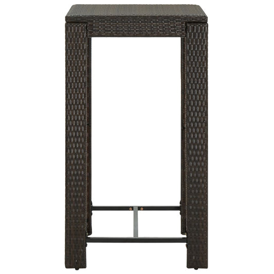 HKH Mesa de Bar para Jardim 60,5x60,5x110,5 Cm Vime Pe Castanho - Marrom