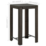 HKH Mesa de Bar para Jardim 60,5x60,5x110,5 Cm Vime Pe Castanho - Marrom