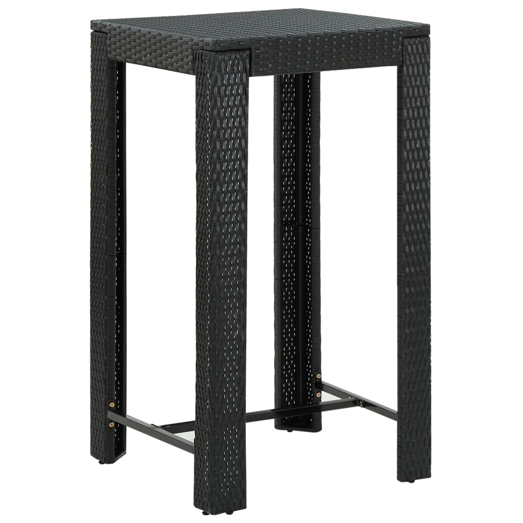 HKH Mesa de Bar para Jardim 60,5x60,5x110,5 Cm Vime Pe - Preto
