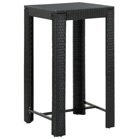 HKH Mesa de Bar para Jardim 60,5x60,5x110,5 Cm Vime Pe - Preto