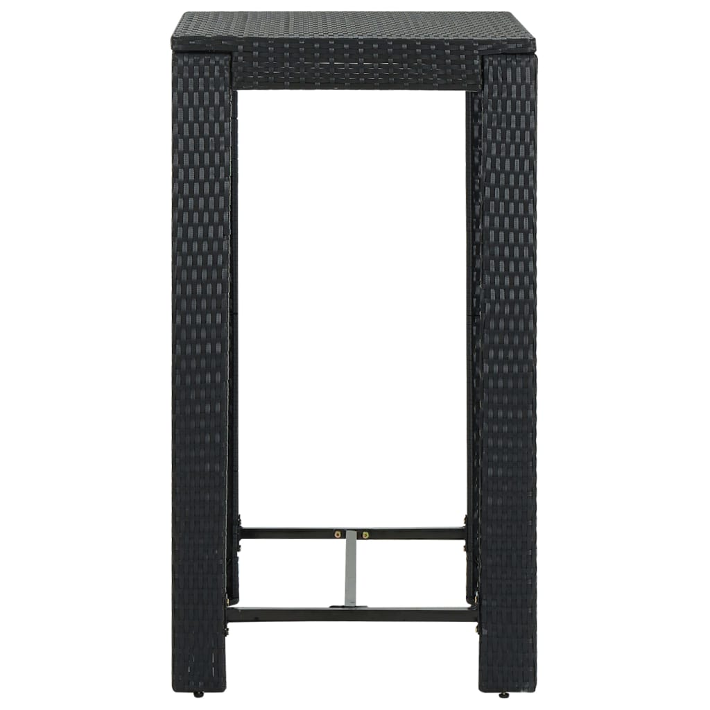 HKH Mesa de Bar para Jardim 60,5x60,5x110,5 Cm Vime Pe - Preto