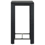 HKH Mesa de Bar para Jardim 60,5x60,5x110,5 Cm Vime Pe - Preto