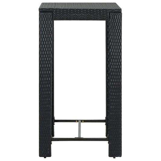 HKH Mesa de Bar para Jardim 60,5x60,5x110,5 Cm Vime Pe - Preto