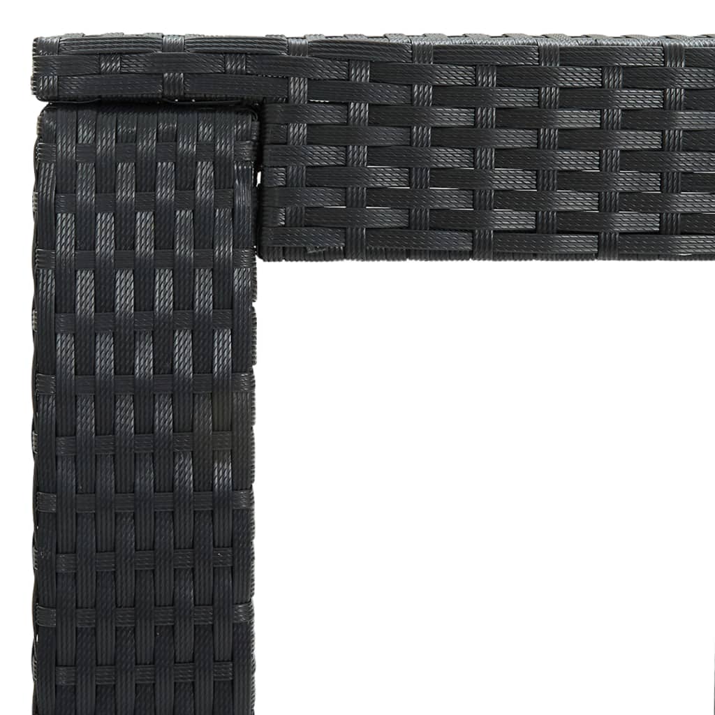 HKH Mesa de Bar para Jardim 60,5x60,5x110,5 Cm Vime Pe - Preto