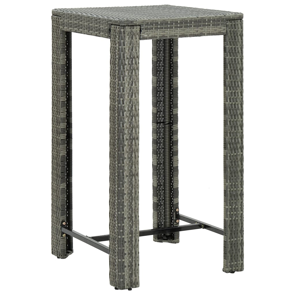 HKH Mesa de Bar para Jardim 60,5x60,5x110,5 Cm Vime Pe - Cinzento