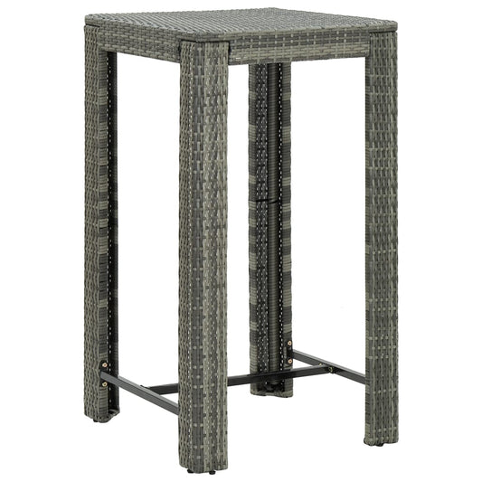 HKH Mesa de Bar para Jardim 60,5x60,5x110,5 Cm Vime Pe - Cinzento