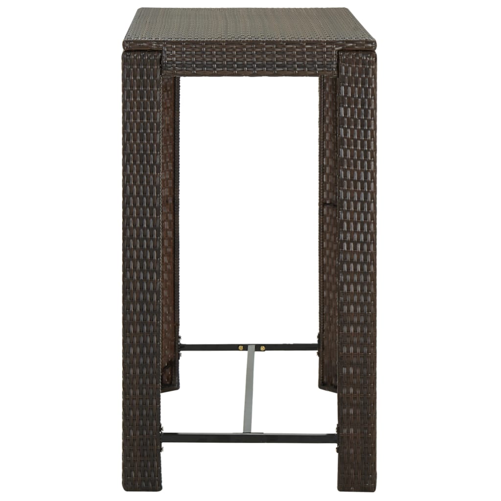 HKH Mesa de Bar para Jardim 100x60,5x110,5 Cm Vime Pe Castanho - Marrom