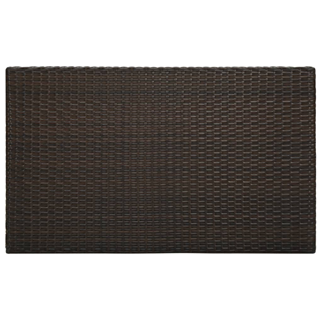 HKH Mesa de Bar para Jardim 100x60,5x110,5 Cm Vime Pe Castanho - Marrom