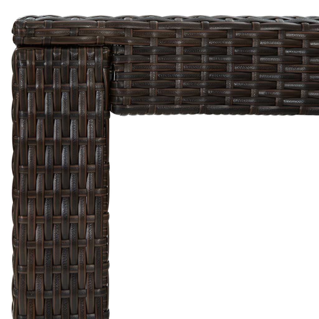HKH Mesa de Bar para Jardim 100x60,5x110,5 Cm Vime Pe Castanho - Marrom