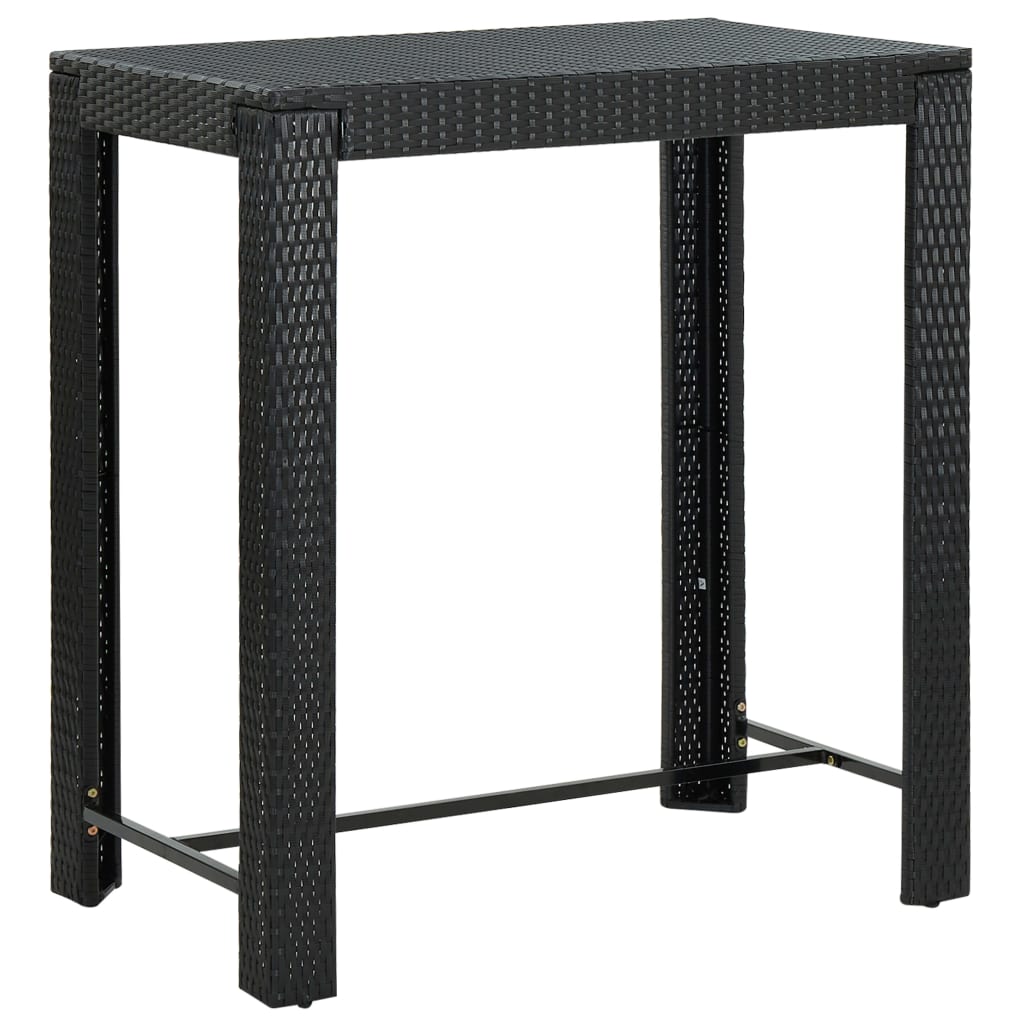 HKH Mesa de Bar para Jardim 100x60,5x110,5 Cm Vime Pe - Preto
