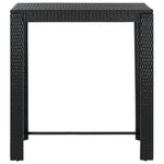 HKH Mesa de Bar para Jardim 100x60,5x110,5 Cm Vime Pe - Preto